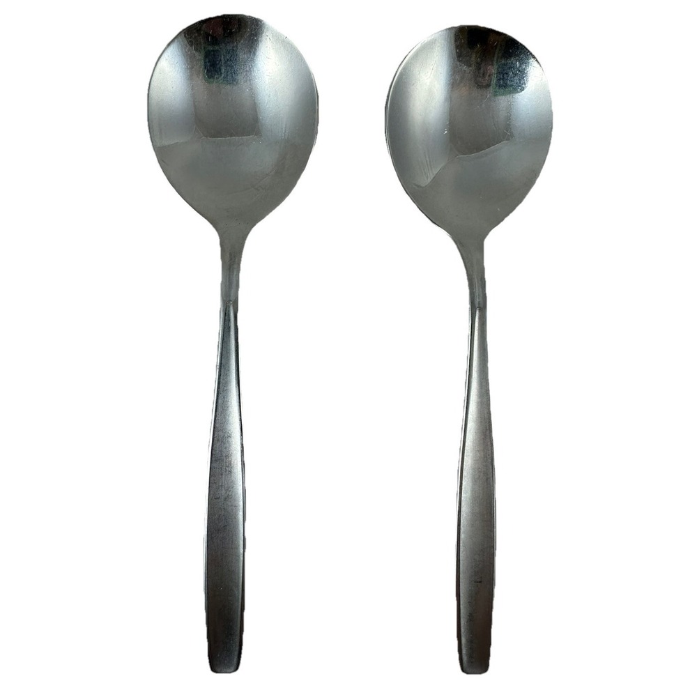 Rogers Cutlery Co Stainless Taiwan Soup Spoons Creation (IS) 6" Set Of 2